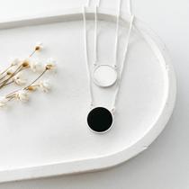 Escapulário de Prata 925 com Madrepérola e Ônix