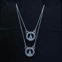 Escapulario de prata nossa senhora aparecida zirconia