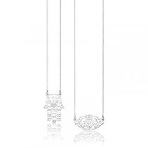 Escapulário de Prata Olho Grego e Mão de Fátima Vazado Escapulário de Prata Olho Grego e Mão de Fátima Vazado