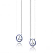 Escapulário de Prata Oval Nossa Senhora Aparecida Safira