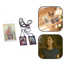 Escapulário De Tecido Nossa Senhora Do Carmo E Sagrado Coração De Jesus