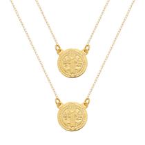 Escapulário Dourado Masculino Redondo São Jorge Escapulário Dourado Masculino Redondo São Jorge