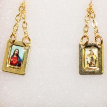 Escapulário Dourado Mini Colorido Escapulário Dourado Mini Colorido