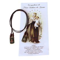 Escapulário em Metal Envelhecido Nossa Senhora do Carmo