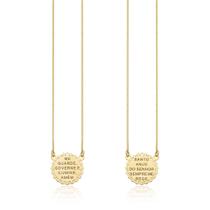 Escapulário em prata 60cm com oração do santo anjo do senhor - banhado a ouro 18k Escapulário em prata 60cm com oração do santo anjo do senhor - banhado a ouro 18k