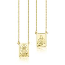 Escapulário Em Prata Sagrado Coração E N. Senhora Do Carmo Banhado a Ouro 18k Escapulário Em Prata Sagrado Coração E N. Senhora Do Carmo Banhado a Ouro 18k