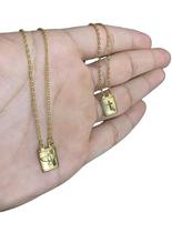 ESCAPULÁRIO ESPÍRITO SANTO E CRUZ - BANHADO A OURO 18k