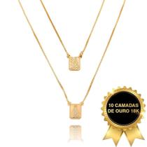 Escapulário Feminino Banhado A Ouro 18k Dourado (10 Camadas)