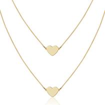 Escapulário Feminino Maciço de Ouro 18k Coração 60cm