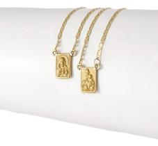 Escapulário Feminino Piastrine 1.3 65 Cm Dupla Fac Ouro 18k Escapulário Feminino Piastrine 1.3 65 Cm Dupla Fac Ouro 18k