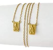 Escapulário Feminino Tijolinho 9x6 60 Cm S Face Ouro 18k 750 Escapulário Feminino Tijolinho 9x6 60 Cm S Face Ouro 18k 750