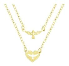 Escapulario Folheado A Ouro 18k Espirito Santo 60cm