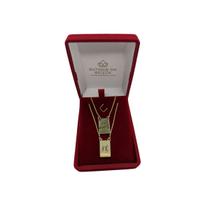 Escapulário Folheado A Ouro Dizeres Fé E Ave Maria 60Cm