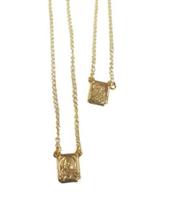 Escapulário Folheado Tradicional Pequeno (Escrito No Verso)