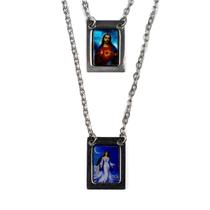 Escapulário Iemanjá Umbanda em Aço Inox Foto 1,5x32 cm