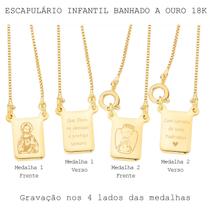 Escapulário infantil com amor banhado a ouro 18k