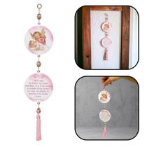 Escapulário Infantil Porta Oração Anjo da Guarda Menina Rosa