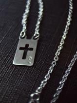 Escapulário Key Design Clausius em Aço Inoxidável Prata Tamanho:70cm