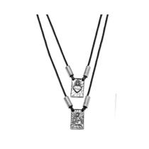 Escapulário Masculino 70cm Prata 925 Couro Sagrado Coração Escapulário Masculino 70cm Prata 925 Couro Sagrado Coração