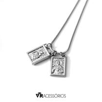 Escapulário masculino aço prata