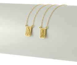 Escapulário Masculino De Ouro 18k Ns Fátima Sagrado 70 Cm Js Dourado