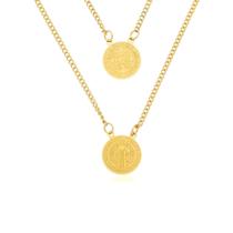 Escapulário Masculino dourado Medalha de São Bento Aço Inox Católico/ Não Escurece Escapulário Masculino dourado Medalha de São Bento Aço Inox Católico/ Não Escurece