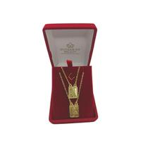 Escapulário Masculino Folheado a Ouro Imagens Grandes 80cm