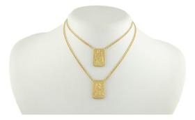 Escapulário Masculino Ouro 18k 750 Tradicional 16x11 70 Cm Escapulário Masculino Ouro 18k 750 Tradicional 16x11 70 Cm