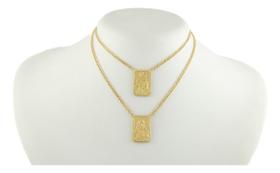 Escapulário Masculino Ouro 18k 750 Tradicional Gg 60 Cm Escapulário Masculino Ouro 18k 750 Tradicional Gg 60 Cm