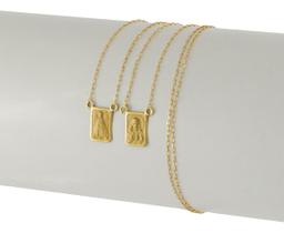 Escapulário Masculino Ouro 18k Js Ns Aparecida Sagrado 60 Cm