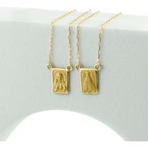 Escapulário Masculino Ouro 18k Ns Aparecida Sagrado 65 Cm Jd