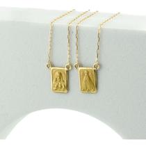 Escapulário Masculino Ouro 18k Ns Aparecida Sagrado 65 Cm Js Escapulário Masculino Ouro 18k Ns Aparecida Sagrado 65 Cm Js
