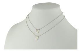 Escapulário Masculino Ouro Branco 18k 750 Dupla Face 60 Cm Escapulário Masculino Ouro Branco 18k 750 Dupla Face 60 Cm