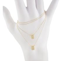 Escapulário Masculino Sagrado Ns Carmo 1,2 65 Cm S Ouro 18k Dourado