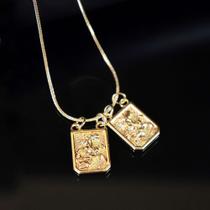 Escapulário medalha de São Jorge ouro ou prata/ Colar de proteção - VRACESSÓRIOS
