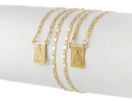 Escapulário N.s. Aparecida E Sagrado 65 Cm Ouro 18k 750 Dou Dourado Escapulário N.s. Aparecida E Sagrado 65 Cm Ouro 18k 750 Dou Dourado