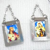 Escapulário N. Sra. Carmo - 34 cm - Prata - Inox