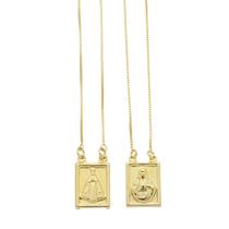Escapulário Nossa Senhora Aparecida e Jesus Em Banho de Ouro 18k