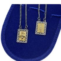 Escapulário Nossa Senhora Aparecida E Sagrado Coração Aço Dourado Escapulário Nossa Senhora Aparecida E Sagrado Coração Aço Dourado