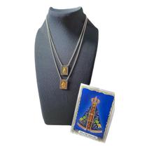 Escapulário Nossa Senhora Aparecida Em Aço Inoxidável Fé