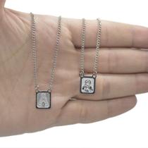 Escapulário Nossa Senhora Aparecida P Aço Inox Prata Escapulário Nossa Senhora Aparecida P Aço Inox Prata