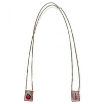 Escapulário Nossa Senhora De Fátima Aço Inox Foto 1,5 X 32Cm