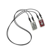 Escapulário Nossa Senhora do Carmo e Sagrado Coração de Jesus em Prata Velha