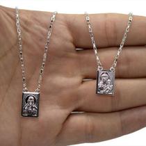 Escapulário Nossa Senhora Do Carmo Folheado A Prata 925 Escapulário Nossa Senhora Do Carmo Folheado A Prata 925