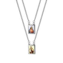 Escapulário Nossa Sra.D Carmo E Sagrado Coração De Jesus Aço