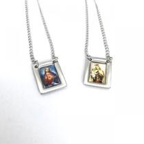 Escapulário Nossa Sra Do Carmo Foto em Aço Inox