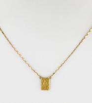 Escapulário Ns Aparecida Tijolinho 9x6 70 Cm Sf Ouro 18k 750