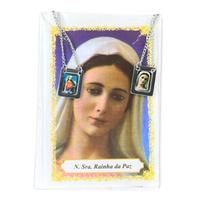 Escapulário Ns Sra Rainha Da P Aço Inox 1,5 X 32 Cm