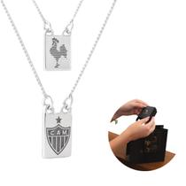 Escapulário Oficial 1,5cm Atlético Mg Prata 925 Legítima Prata