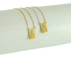 Escapulário Ouro 18k 60 Cm 8x12 Dupla Face Ns Carmo Sagrado